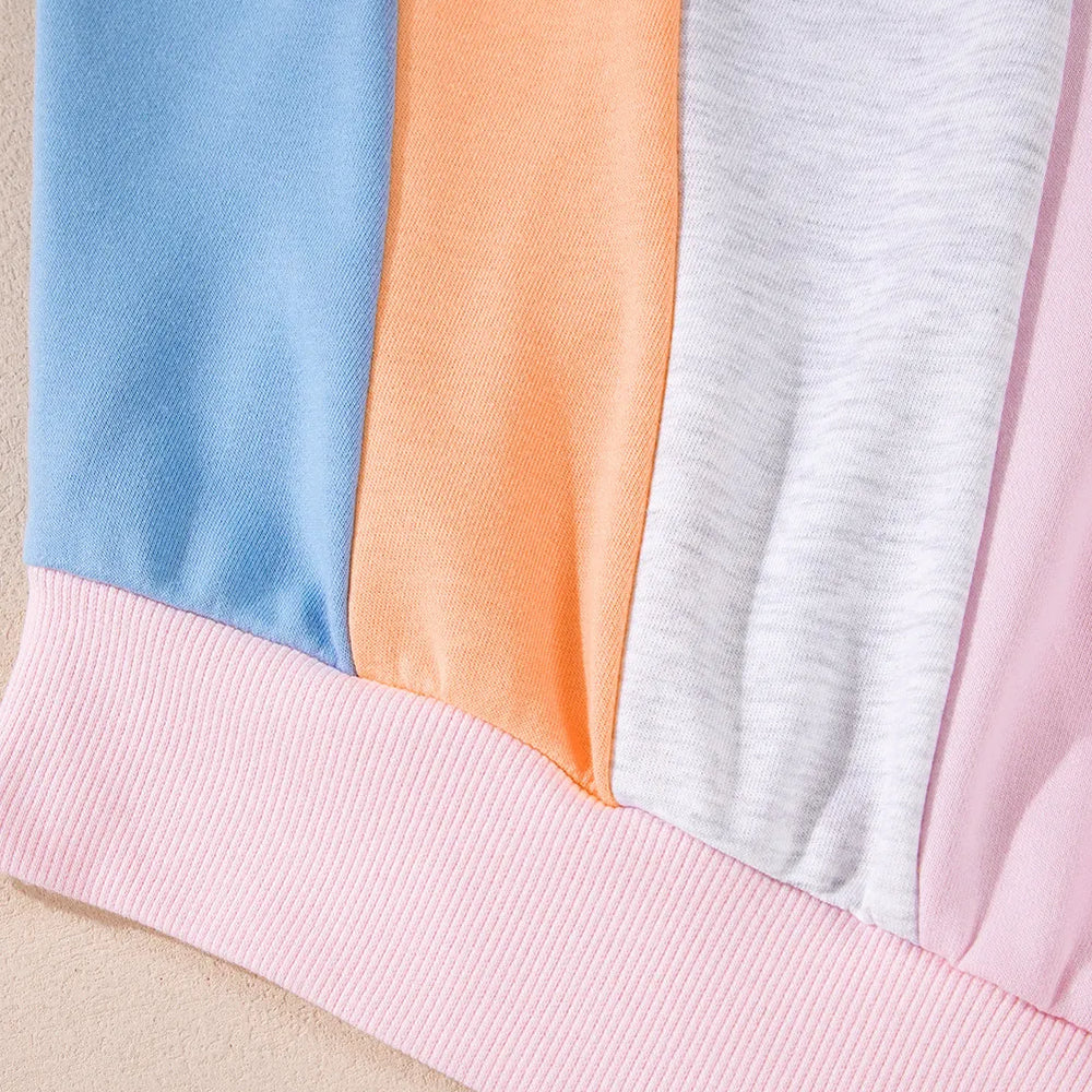 
                      
                        Color Block Round Neck Long Sleeve Sweatshirt
                      
                    