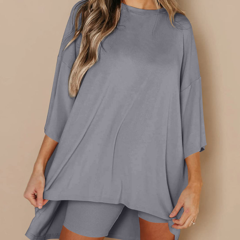 
                      
                        Round Neck Top and Shorts Set
                      
                    