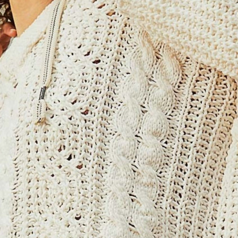 
                      
                        Cable Knit Hooded Chenille Sweater
                      
                    