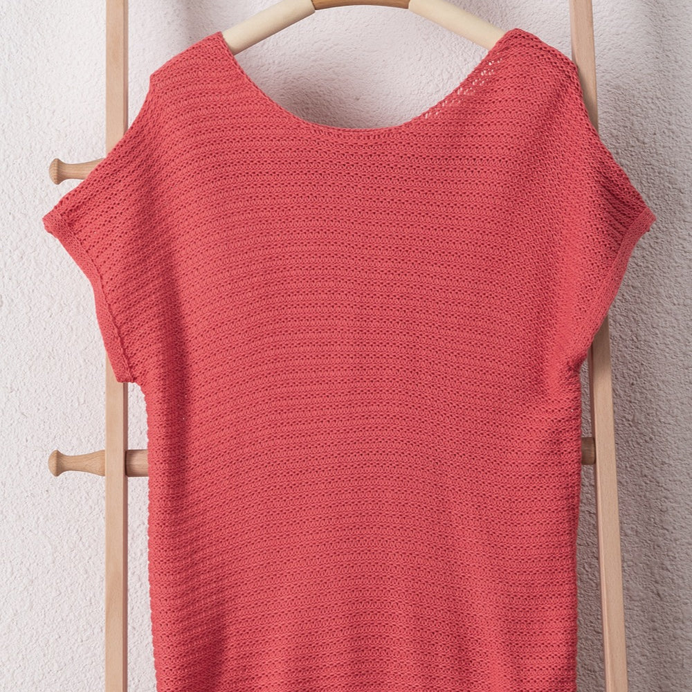 
                      
                        Boat Neck Short Sleeve Sweater
                      
                    