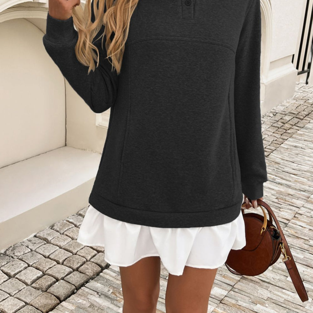 
                      
                        Ruffle Hem Long Sleeve Mini Dress
                      
                    