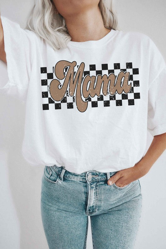 CHECKERED RETRO MAMA Graphic Tee