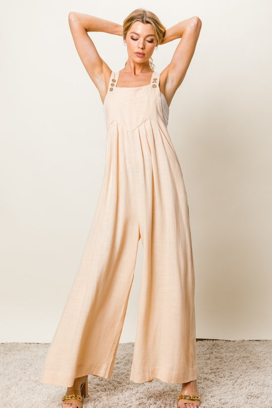 Textured Sleeveless Wide Leg Jumpsuit