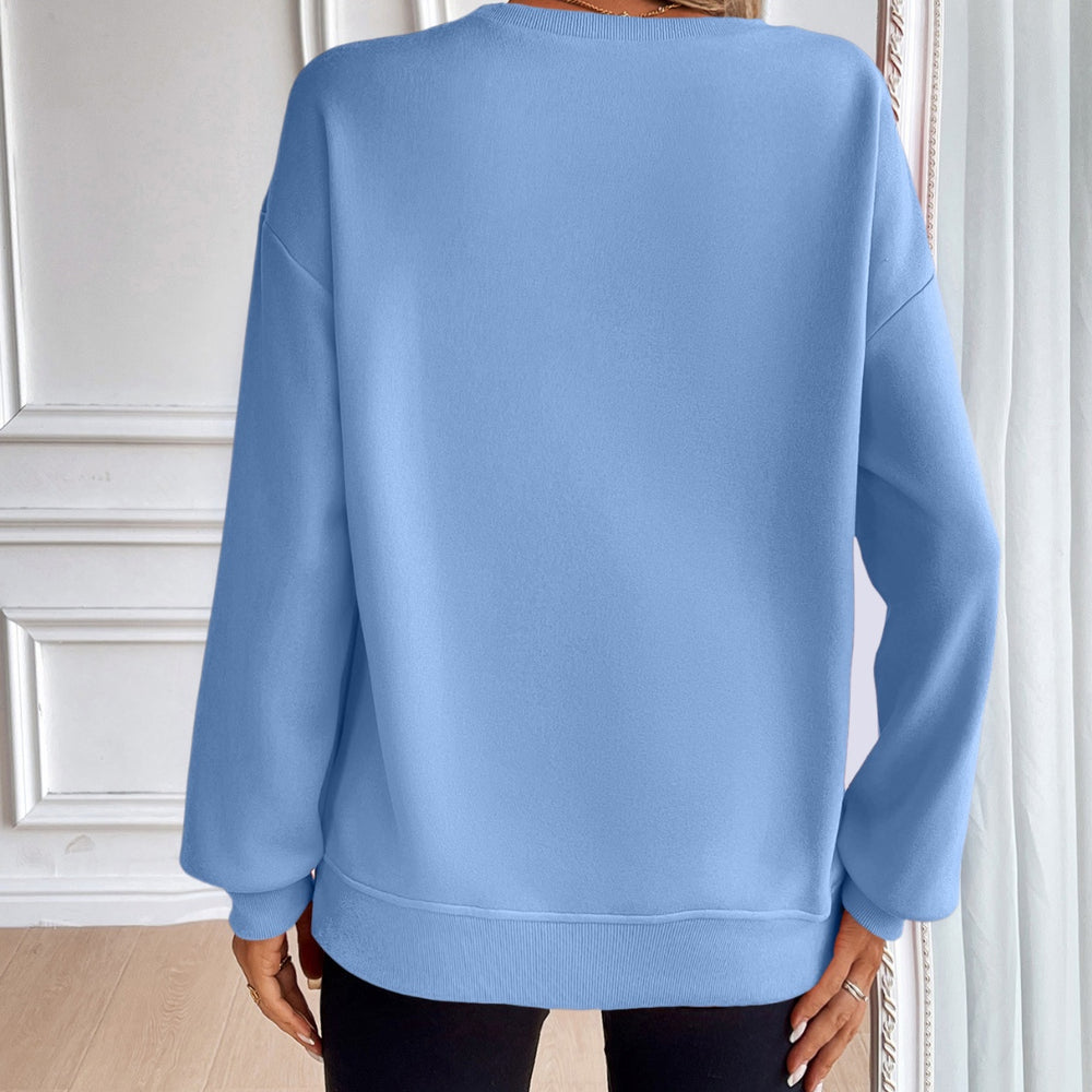 
                      
                        Round Neck Long Sleeve Sweatshirt
                      
                    