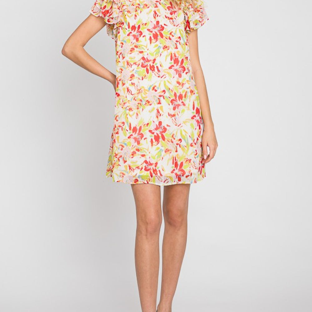 
                      
                        Floral Short Sleeve Mini Dress
                      
                    