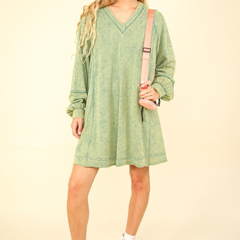 
                      
                        Mineral Washed Oversized A-Line Mini Dress
                      
                    