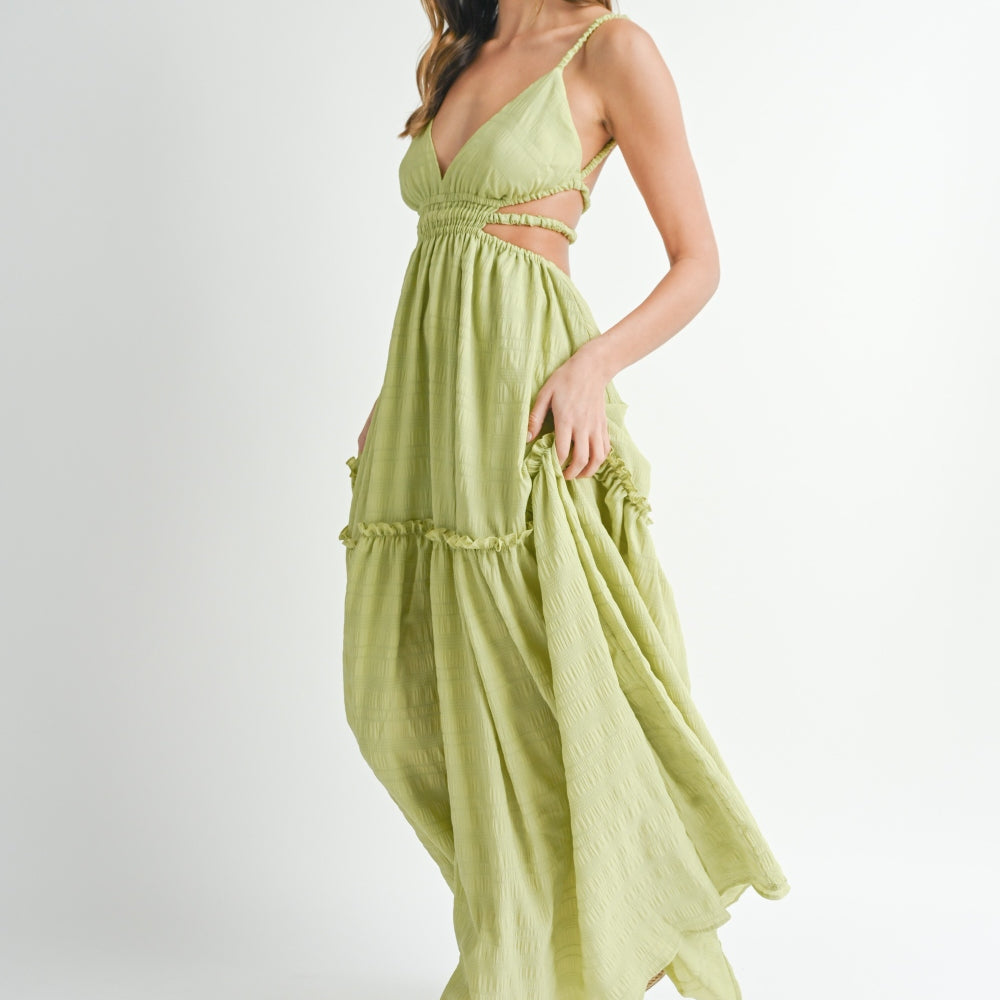 
                      
                        Cutout Waist Backless Maxi Dress
                      
                    