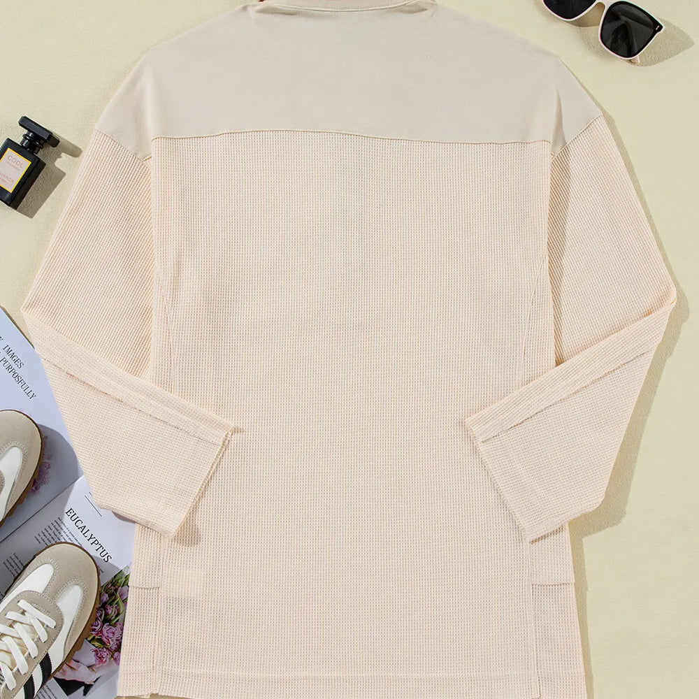 
                      
                        Half Button Long Sleeve Top
                      
                    