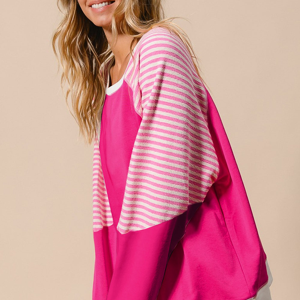 
                      
                        Striped Round Neck Long Sleeve Sweatshirt
                      
                    