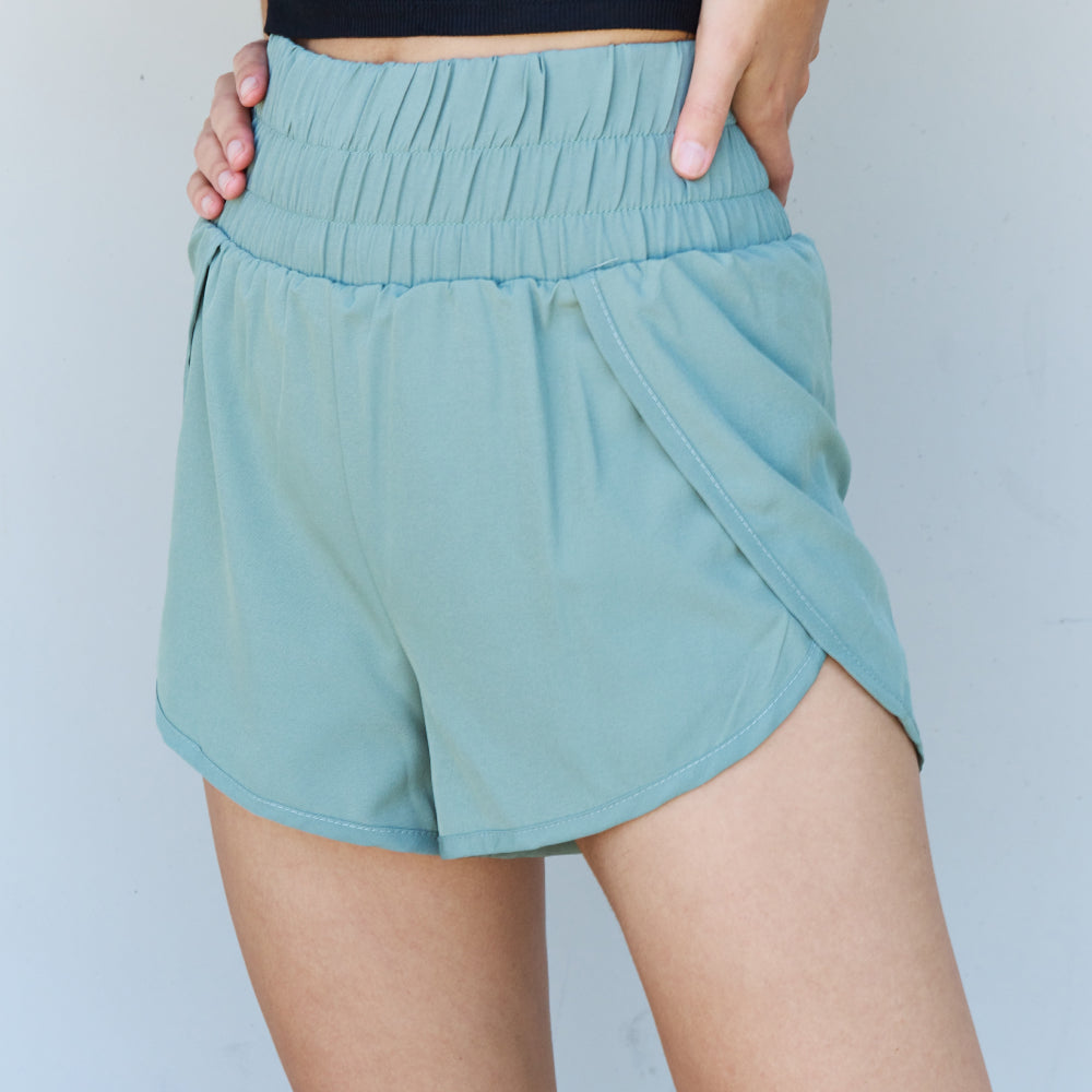 
                      
                        Stay Active High Waistband Active Shorts in Pastel Blue
                      
                    