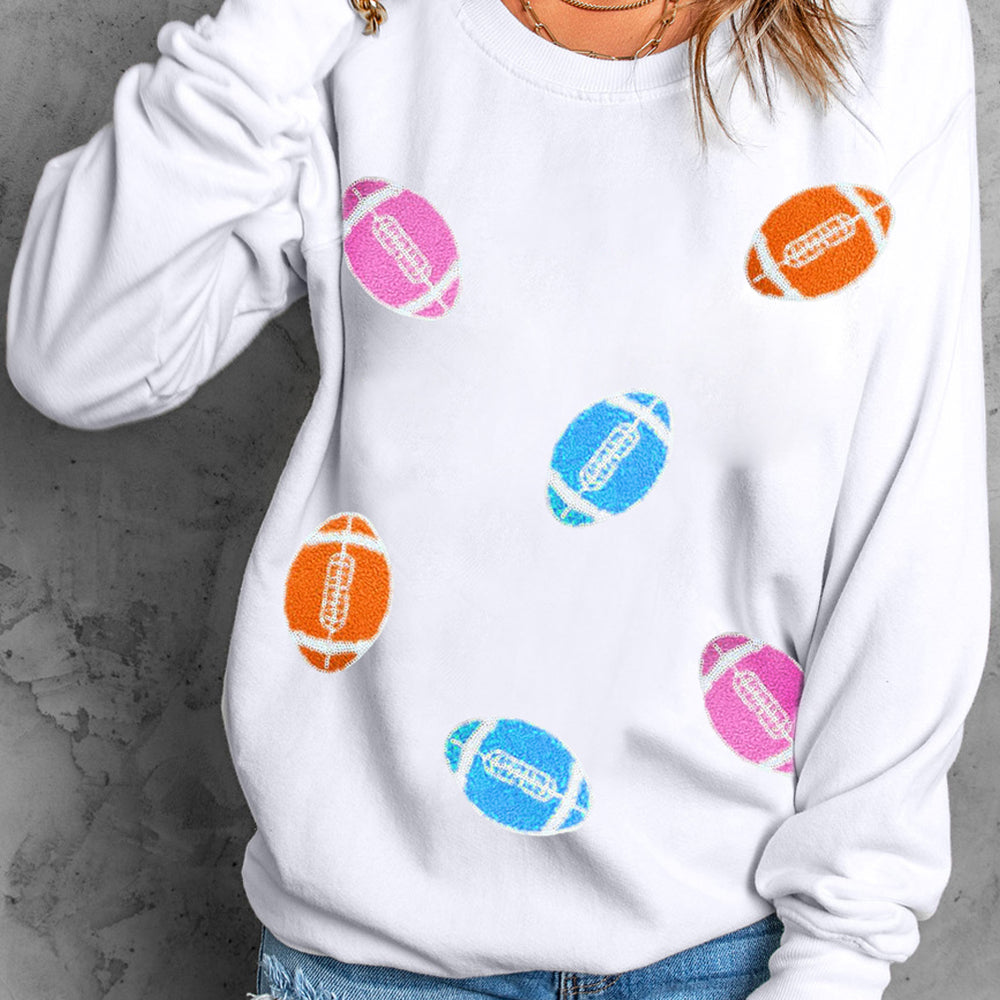 
                      
                        Football Round Neck Long Sleeve Sweatshirt
                      
                    