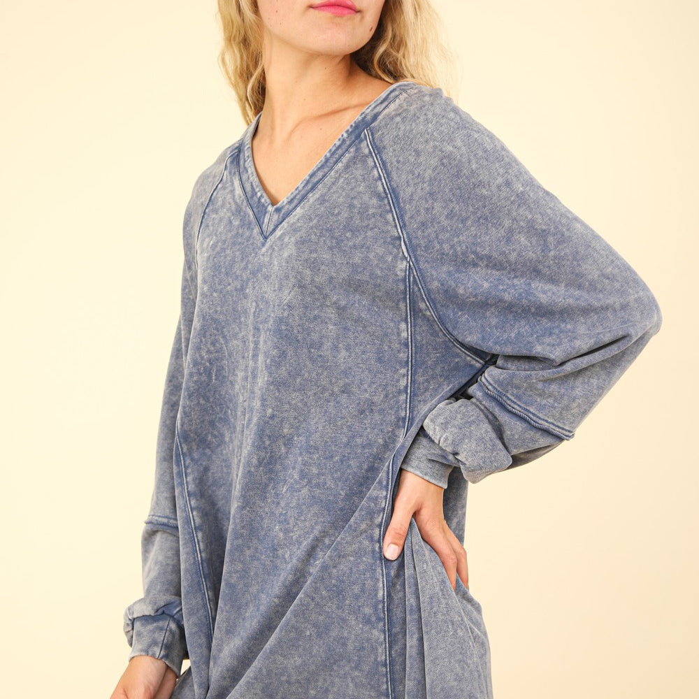 
                      
                        Mineral Washed Oversized A-Line Mini Dress
                      
                    