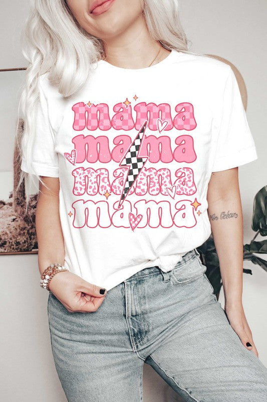 CHECKER LIGHTNING RETRO MAMA Graphic T-Shirt