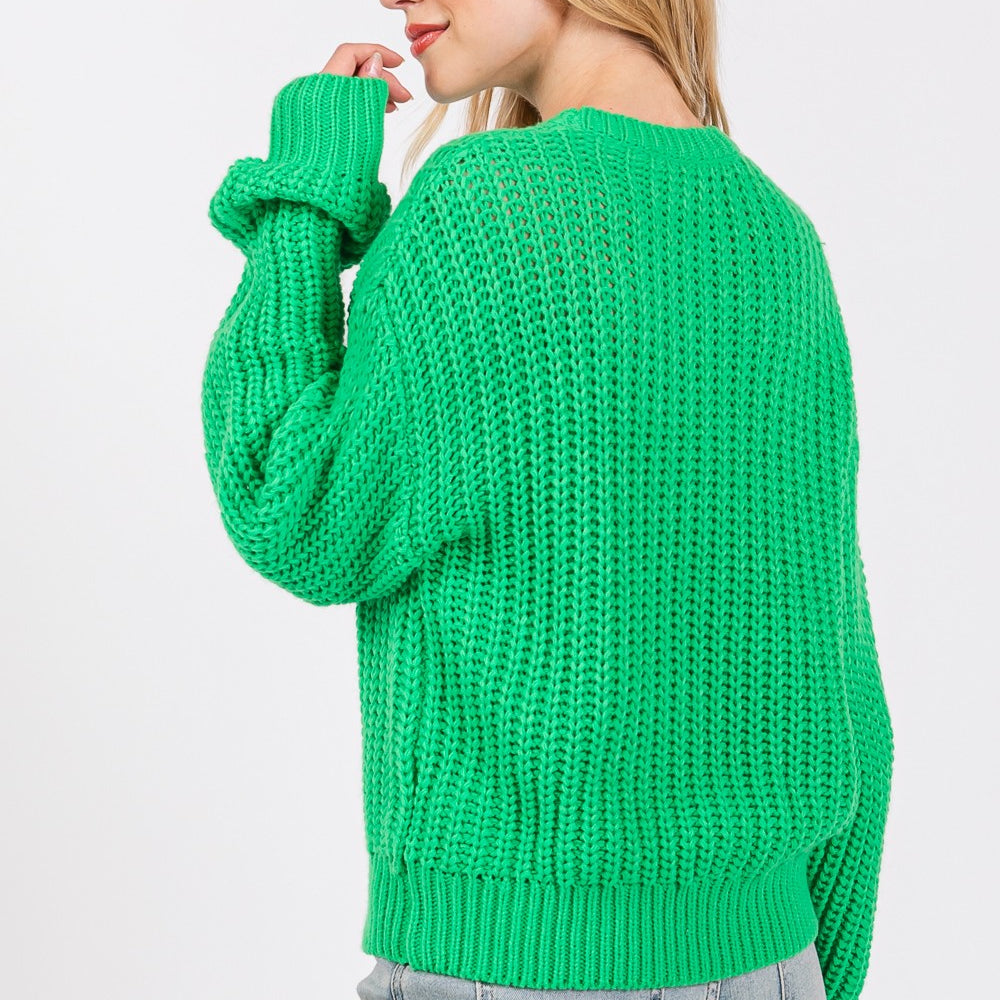 Round Neck Drop Shoulder Sweater