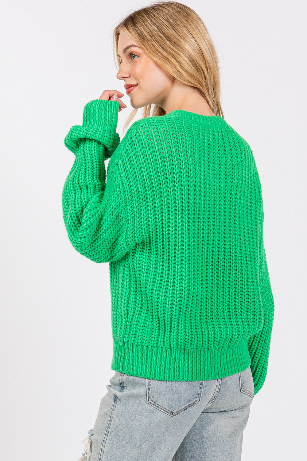 Round Neck Drop Shoulder Sweater