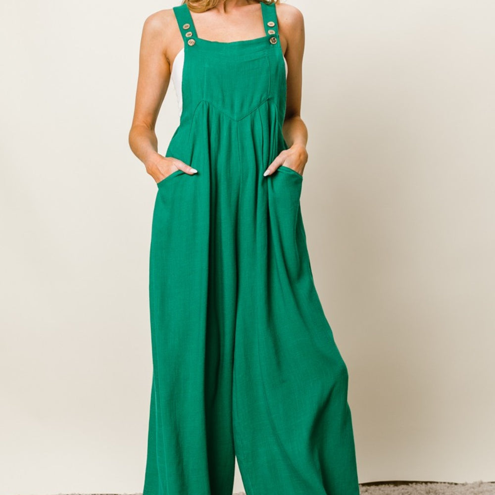 
                      
                        Textured Sleeveless Wide Leg Jumpsuit
                      
                    