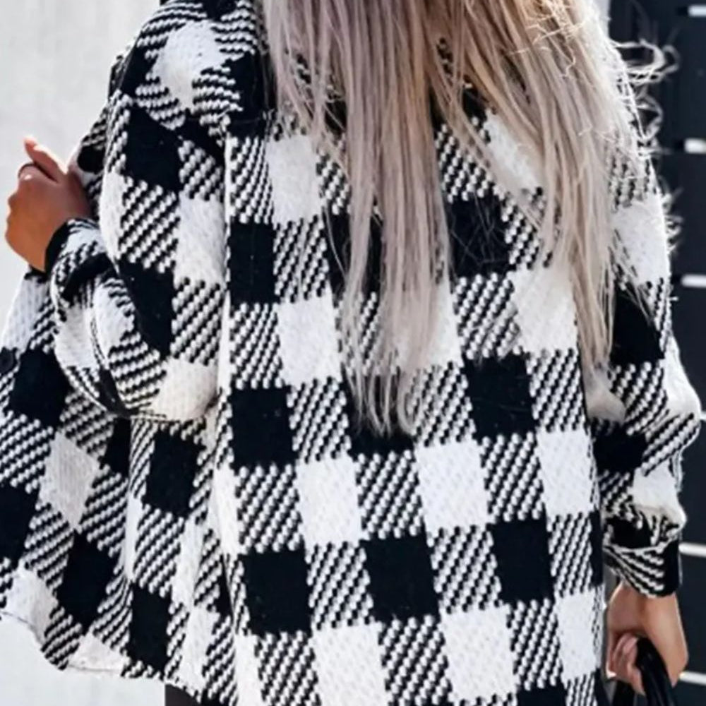 Plaid Button Up Long Sleeve Jacket