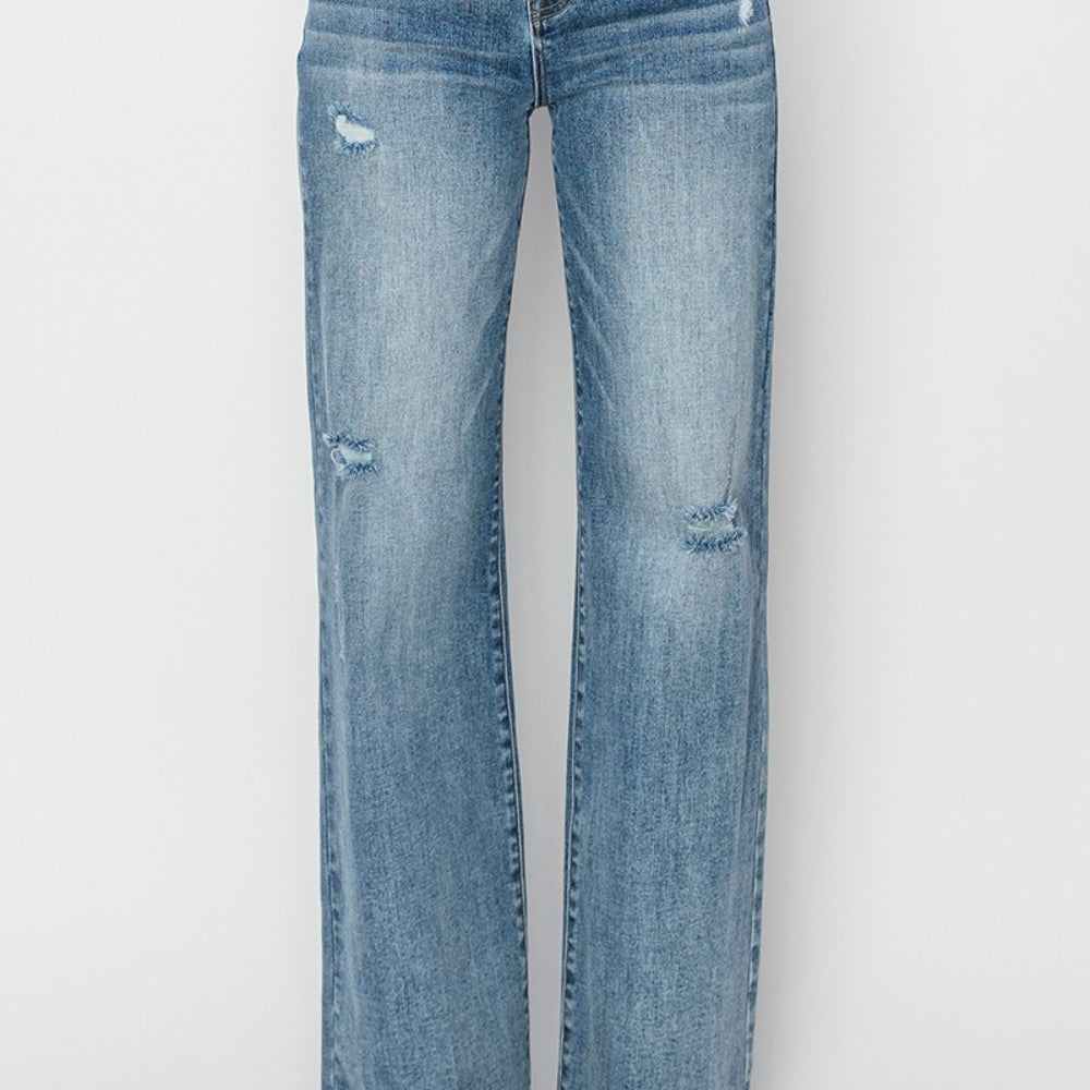 
                      
                        RISEN High Waist Distressed Wide Leg Jeans
                      
                    