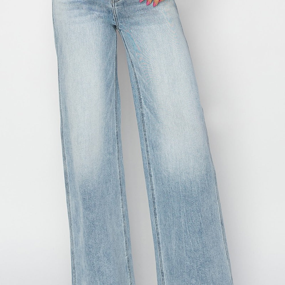 Risen Full Size High Rise Wide Leg Jeans