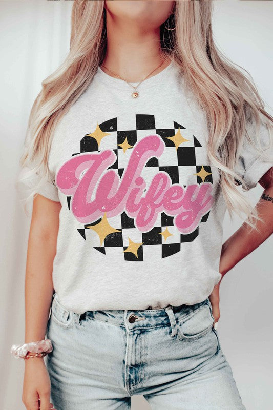 CHECKERED WIFEY Graphic T-Shirt