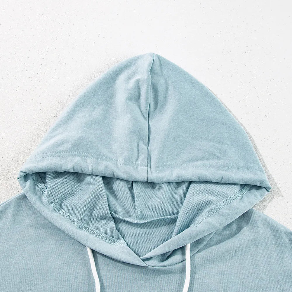 
                      
                        Drawstring Ruffled Dropped Shoulder Long Sleeve Hoodie
                      
                    