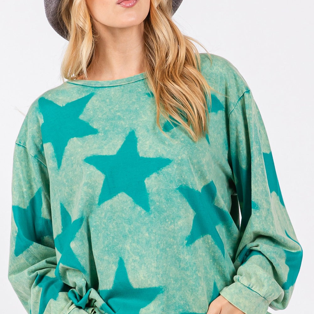 
                      
                        Mineral Wash Star Pattern T-Shirt
                      
                    