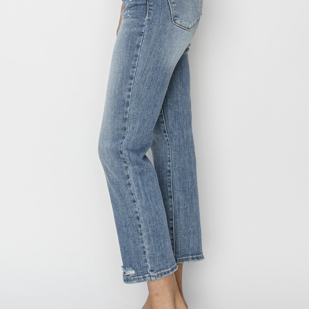 
                      
                        RISEN High Waist Distressed Cropped Jeans
                      
                    