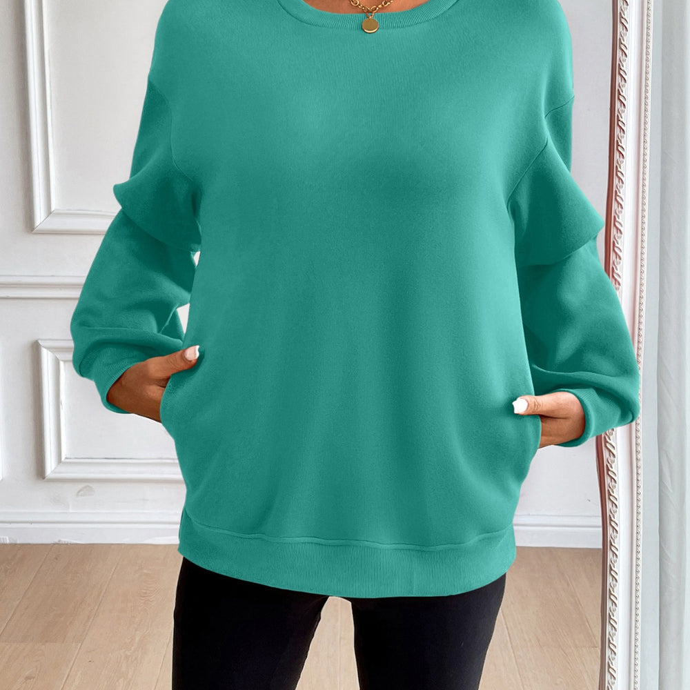 
                      
                        Round Neck Long Sleeve Sweatshirt
                      
                    