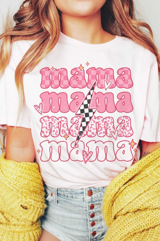 CHECKER LIGHTNING RETRO MAMA Graphic T-Shirt