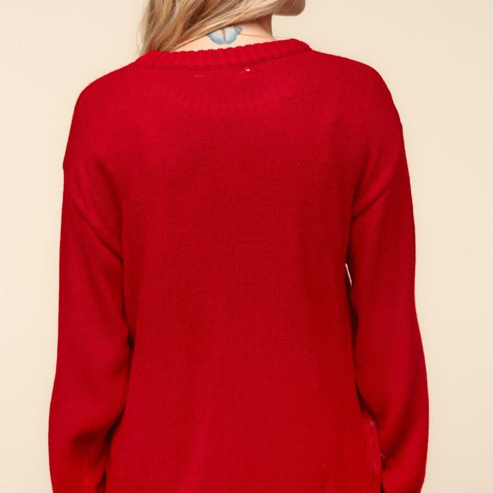 Haptics Santa Sparkle Brushed Sweater