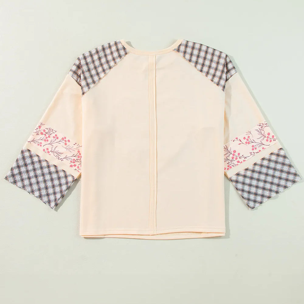 
                      
                        Heart Plaid Round Neck Long Sleeve Blouse
                      
                    