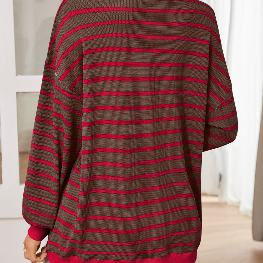 
                      
                        Striped Contrast Long Sleeve Sweatshirt
                      
                    