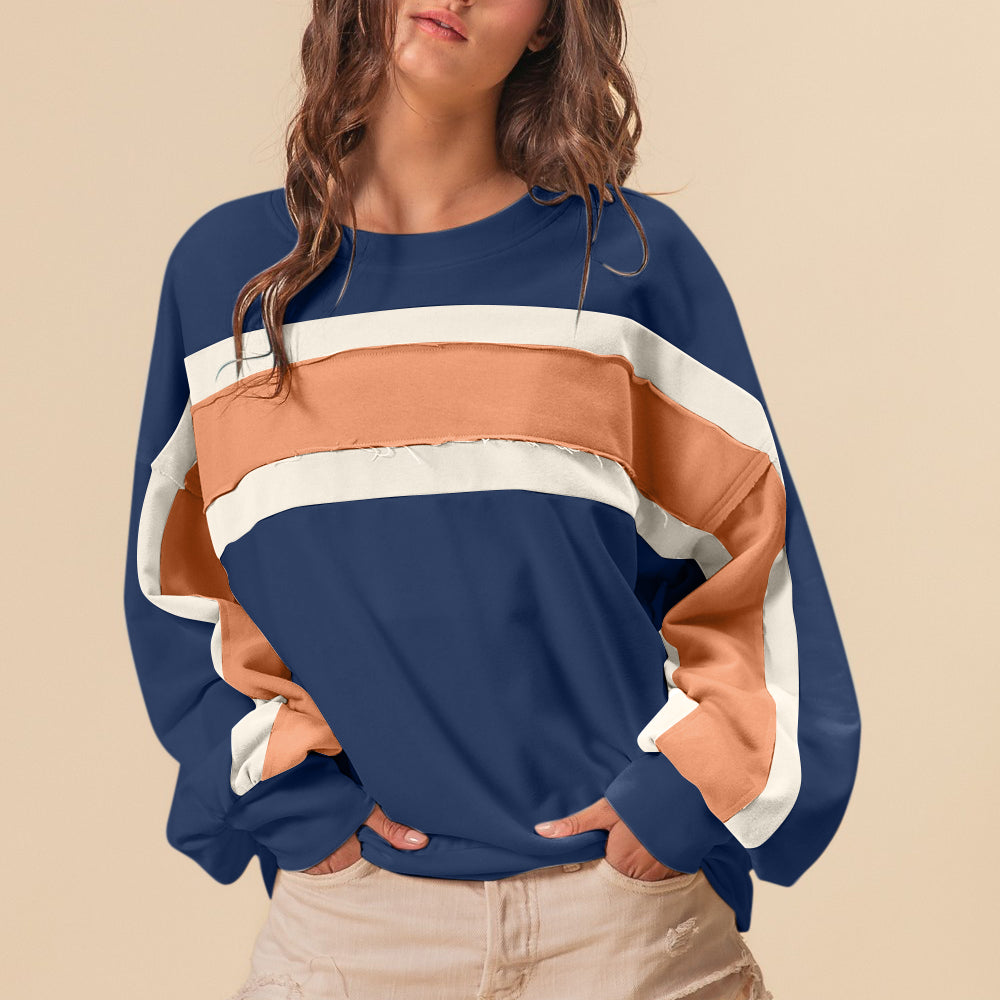 
                      
                        French Terry Color Block Cut Edge Detail Sweatshirt
                      
                    