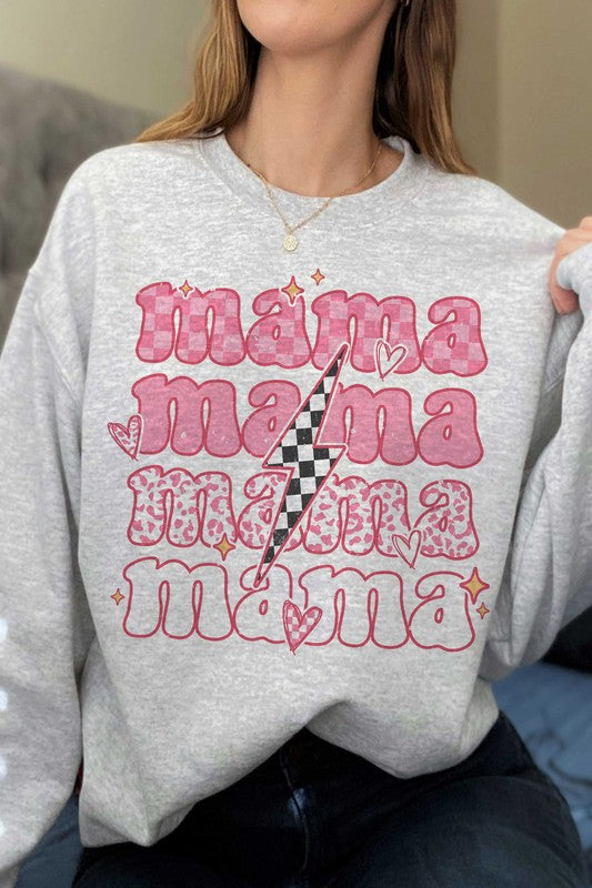 
                      
                        CHECKER LIGHTNING RETRO MAMA Graphic Sweatshirt
                      
                    