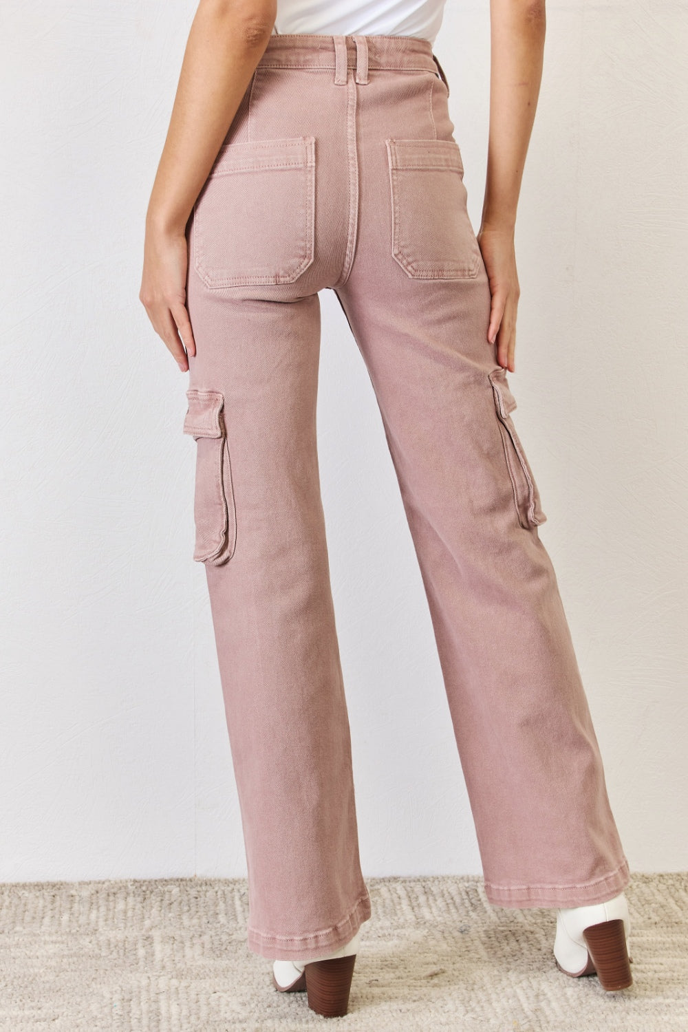 RISEN  High Rise Cargo Wide Leg Jeans