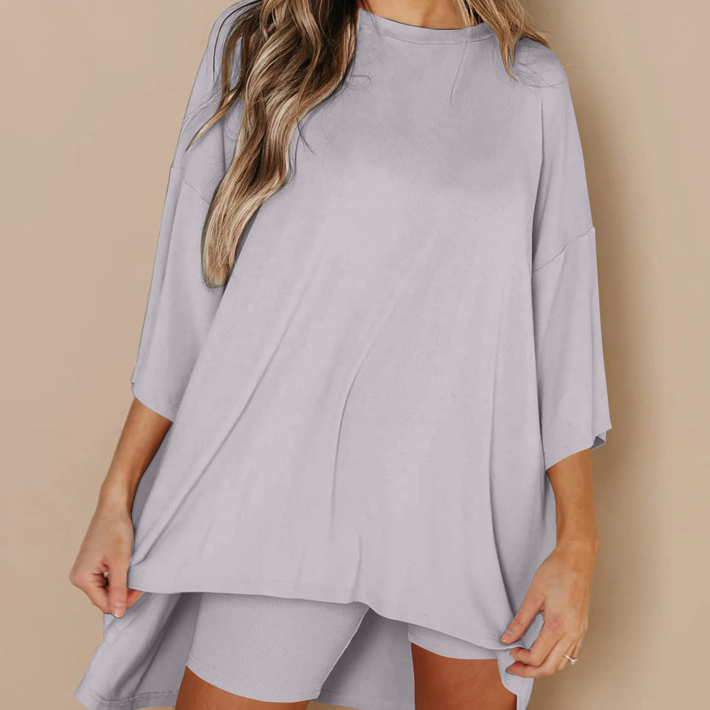 
                      
                        Round Neck Top and Shorts Set
                      
                    