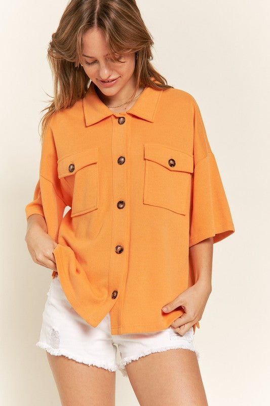 
                      
                        Smiley Back Button Down Top
                      
                    