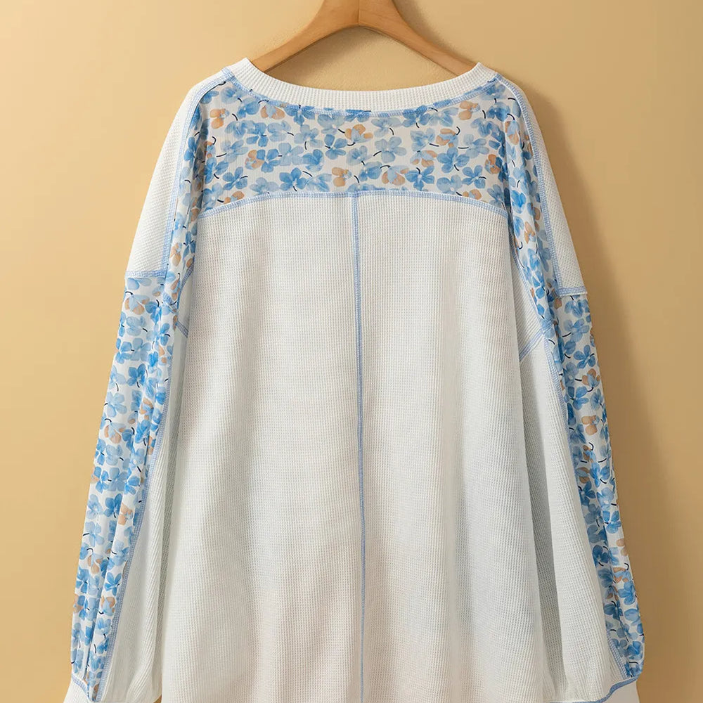 
                      
                        Printed V-Neck Long Sleeve Blouse
                      
                    