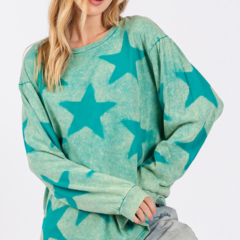 
                      
                        Mineral Wash Star Pattern T-Shirt
                      
                    