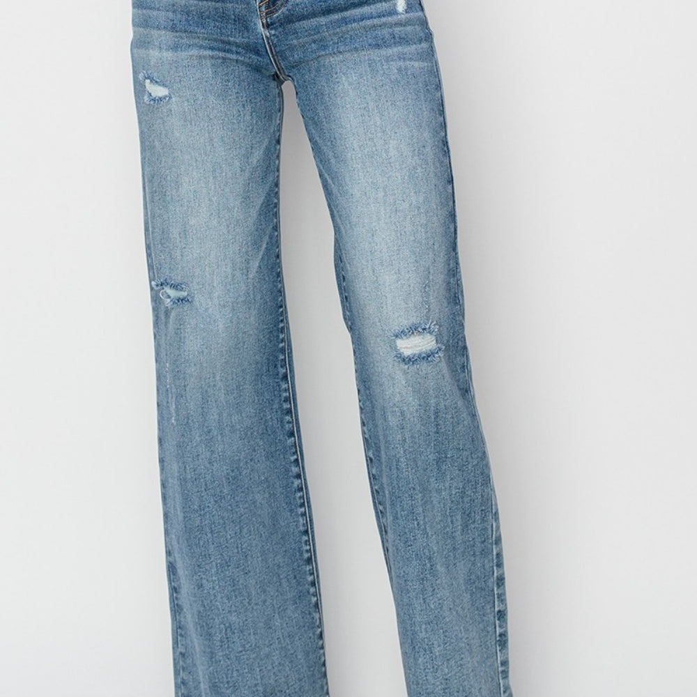 
                      
                        RISEN High Waist Distressed Wide Leg Jeans
                      
                    