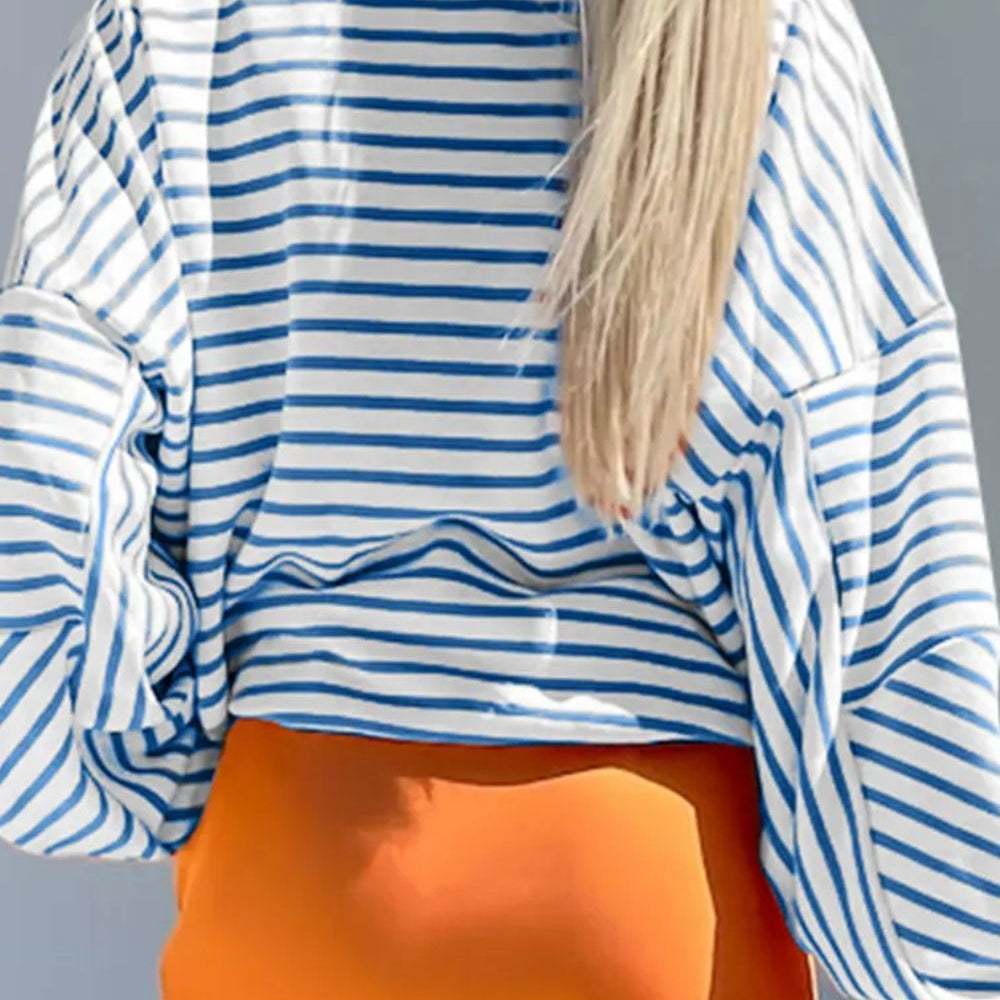 
                      
                        Striped Dropped Shoulder Long Sleeve Sweatshirt
                      
                    