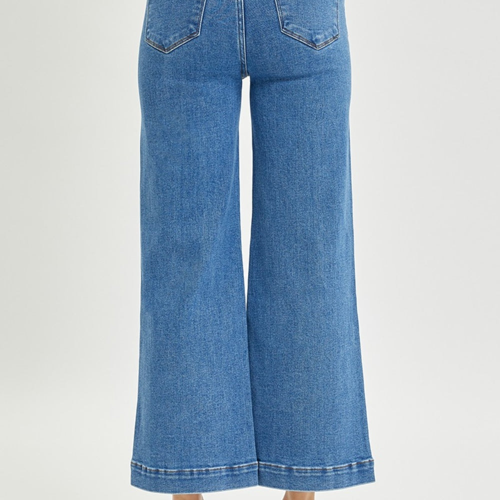 
                      
                        Risen High Rise Wide Leg Jeans
                      
                    