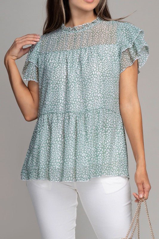 Load image into Gallery viewer, Tiered chiffon blouse
