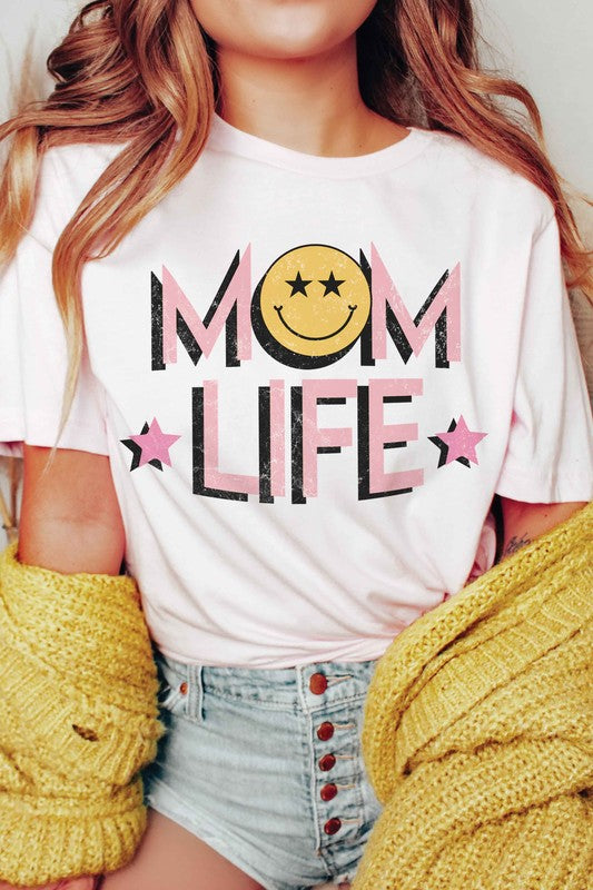 
                      
                        HAPPY FACE MOM LIFE Graphic T-Shirt
                      
                    