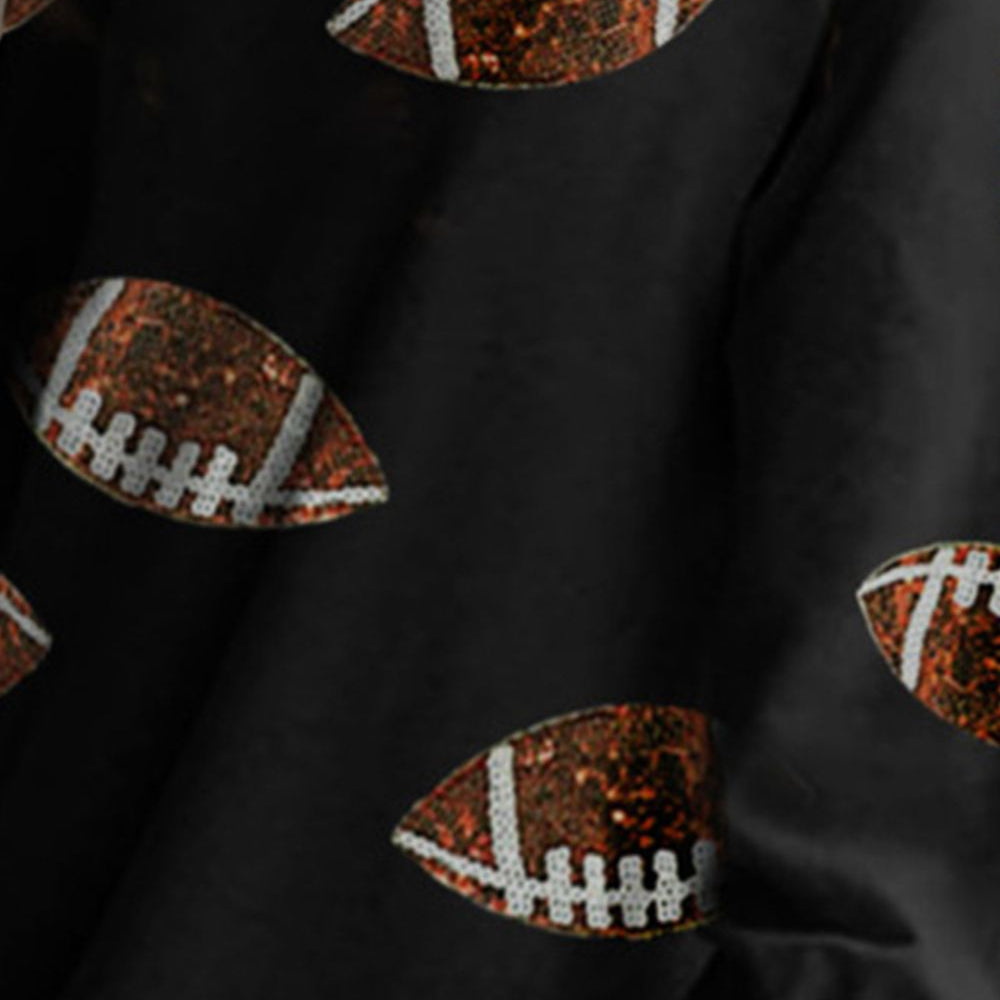 
                      
                        Football Sequin Round Neck Dropped Shoulder Mini Dress
                      
                    