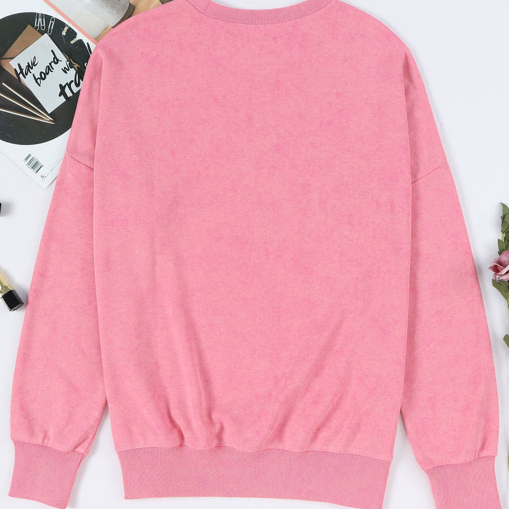 
                      
                        Sequin Candy Cane Round Neck Slit Sweatshirt
                      
                    