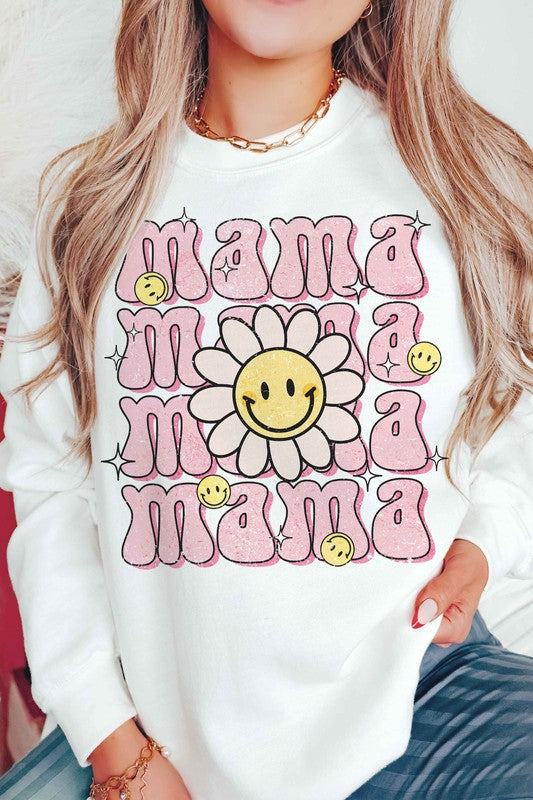 DAISY HAPPY FACE MAMA Graphic Sweatshirt