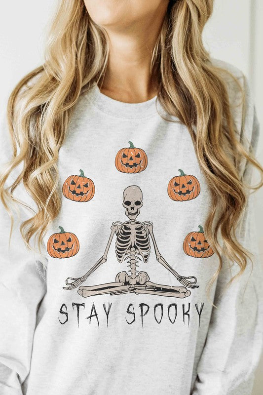 STAY SPOOKY SKELETON Graphic Sweatshirt