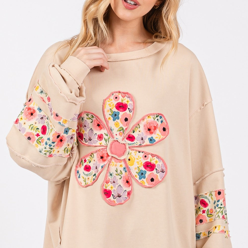 
                      
                        Daisy Patch Applique Long Sleeve Sweatshirt
                      
                    