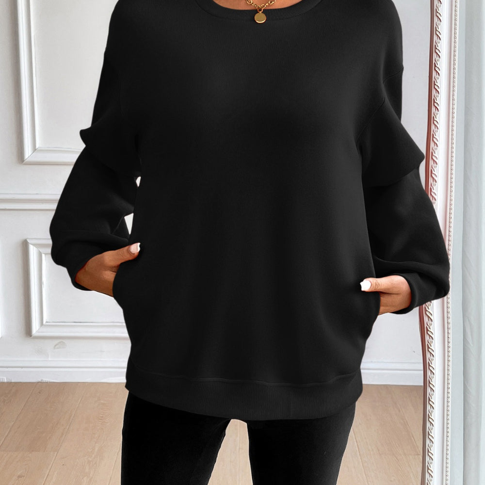 
                      
                        Round Neck Long Sleeve Sweatshirt
                      
                    